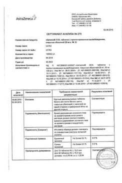 Сертификат Беталок ЗОК 50 мг таблетки с пролонгированным высвобождением 30 шт