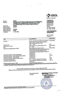 Сертификат Ципринол