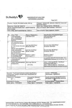 Сертификат Ципролет 250 мг таблетки 10 шт