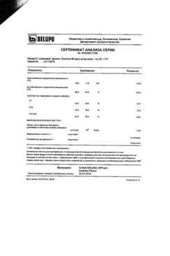 Сертификат Белогент крем для наружного применения 30 г
