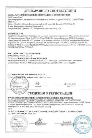 Сертификат Эмла крем 2,5%+2,5% туба 30 г 1 шт