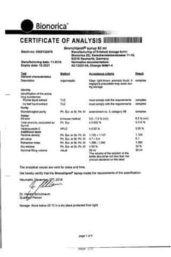 Сертификат Бронхипрет сироп 50 мл