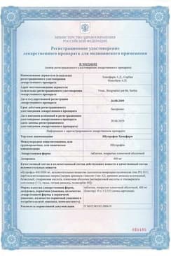 Сертификат Ибупрофен-Хемофарм 400 мг таблетки 30 шт