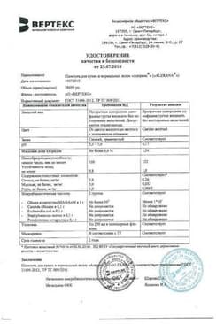 Сертификат Alerana Шампунь для сухих и нормальных волос 250 мл