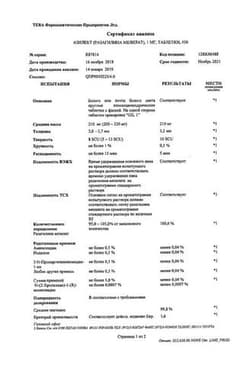 Сертификат Азилект 1 мг таблетки 30 шт