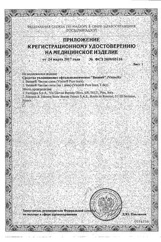 Сертификат Визин Чистая Слеза