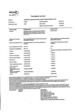 Сертификат Никоретте 2 мг резинка жевательная лекарственная Морозная мята 30 шт