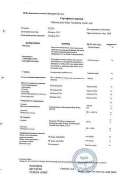 Сертификат Тербинафин-Тева