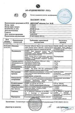 Сертификат Диротон