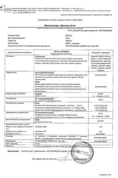 Сертификат Мелоксикам