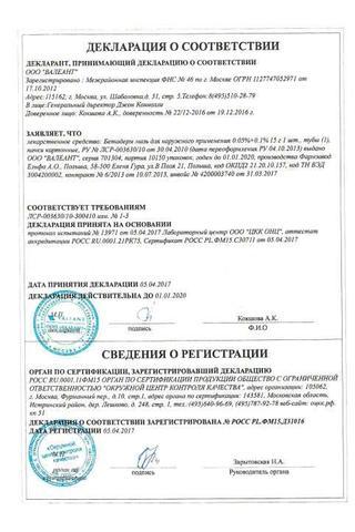 Сертификат Бетадерм мазь 0,05+0,1% туба 15 г 1 шт