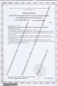 Сертификат ВМ Мочеприемник детский 100 мл стер.1 шт