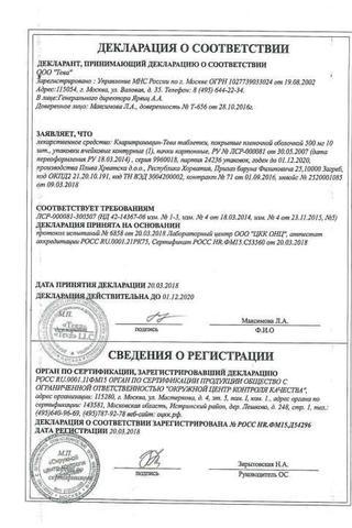 Сертификат Кларитромицин