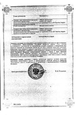 Сертификат Циннаризин 25 мг таблетки 50 шт