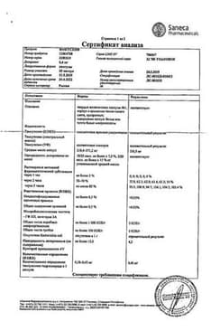 Сертификат Фокусин капсулы 0,4 мг 30 шт