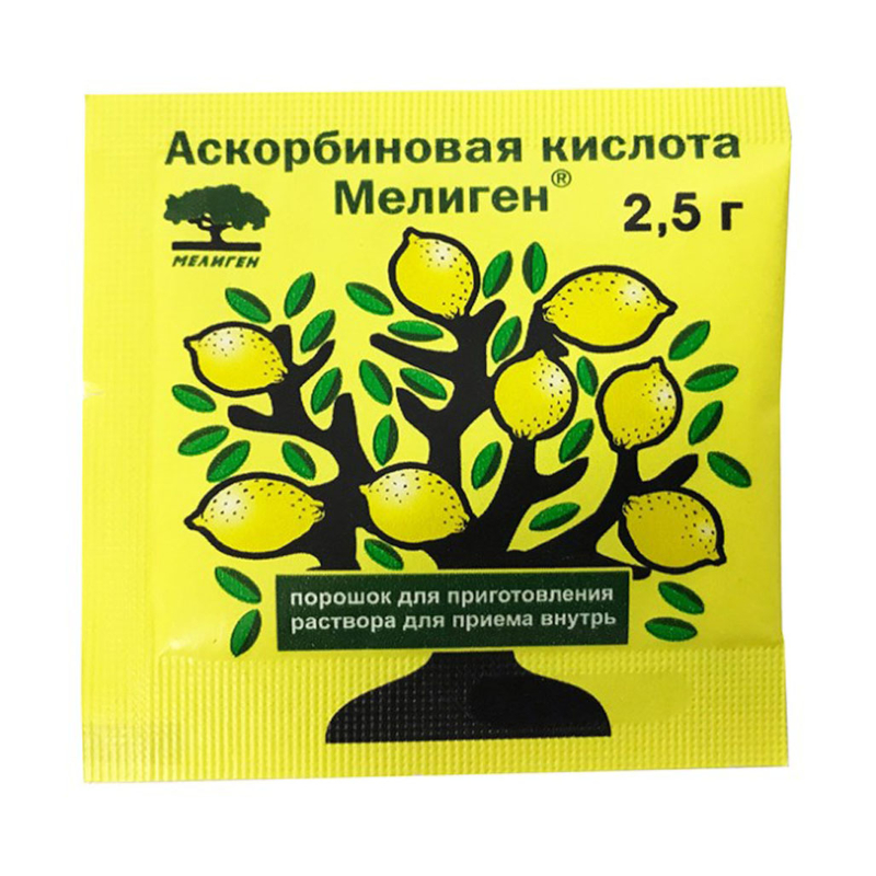 Аскорбиновая кислота Мелиген порошок для приготовления раствора для ...