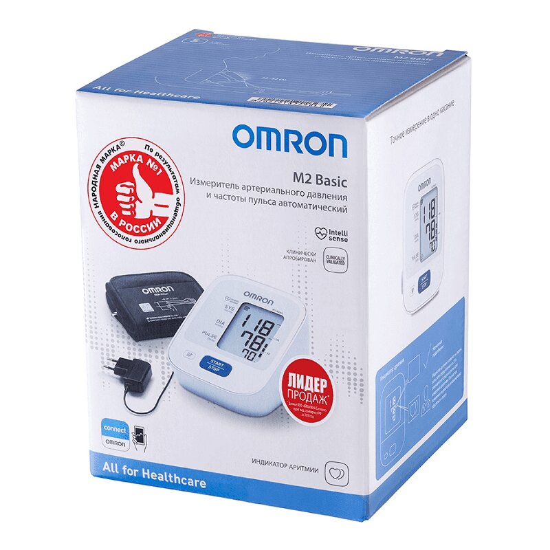 Omron Тонометр автоматический M2 Basic с адаптером и манжетой 22-42 см ...