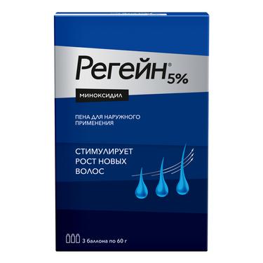 Регейн 5% пена-аэрозоль для наружного применения 60 г 3 шт