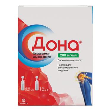 Дона 200 мг/мл раствор для инъекций 2 мл 6 шт