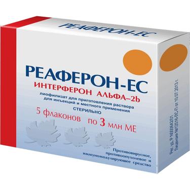 Реаферон-ЕС 3 млн МЕ лиофилизат для приготовления раствора для инъекций и местно 5 шт