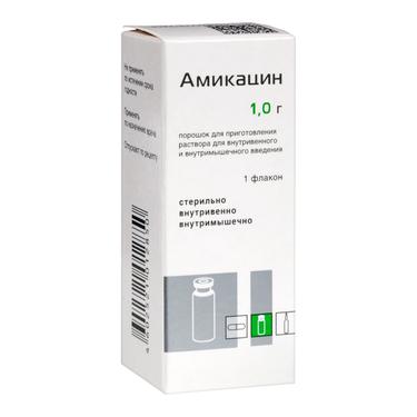 Амикацин 1 г порошок для приготовления раствора для инъекций