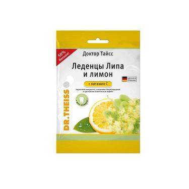 Доктор Тайсс Леденцы с витамином С Липа-Лимон 75 г