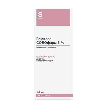 Глюкоза-СОЛОфарм 5% раствор для инфузий 400 мл