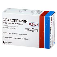 Фраксипарин 9500 анти-Ха МЕ/мл раствор для инъекций шприц 0,6 мл 10 шт