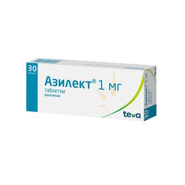 Азилект 1 мг таблетки 30 шт
