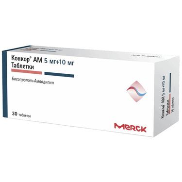 Конкор АМ 5 мг+10 мг таблетки 30 шт