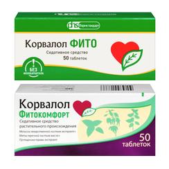 Набор Корвалол Фито таблетки 50 шт + Корвалол Фитокомфорт таблетки 50 шт