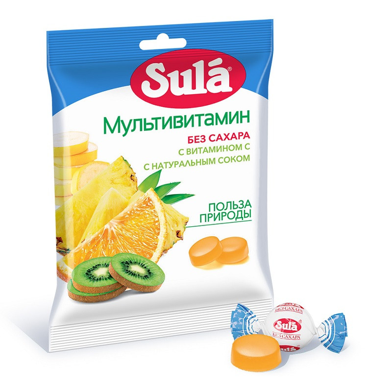 Sula Леденцы диабетические Мультивитамин 60 г