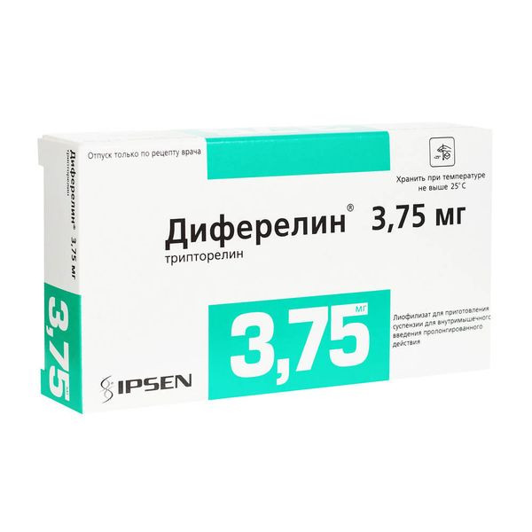 Диферелин 3,75 мг лиофилизат для инъекций с пролонгированным высвобождением 1 шт