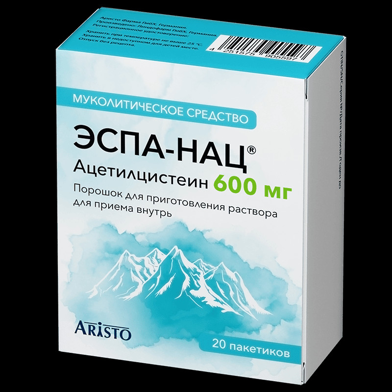 Эспа-Нац 600 мг порошок для приготовления раствора для приема внутрь 3 г 20 шт