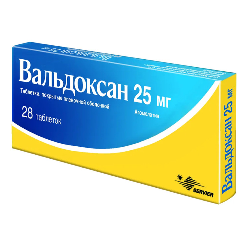 Вальдоксан 25 мг таблетки 28 шт
