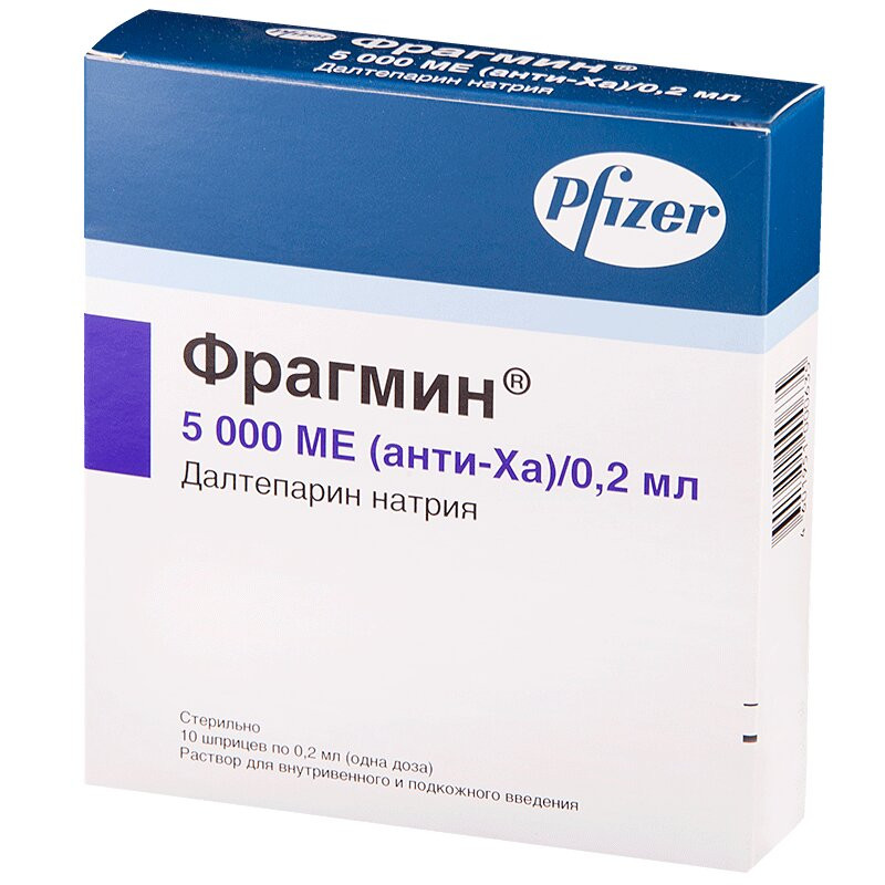 Фрагмин 5000 анти-Ха МЕ/0,2 мл раствор для инъекций шприц 0,2 мл 10 шт