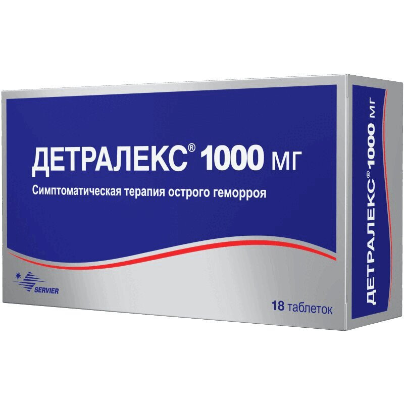 Детравенол 1000 мг таблетки 18 шт