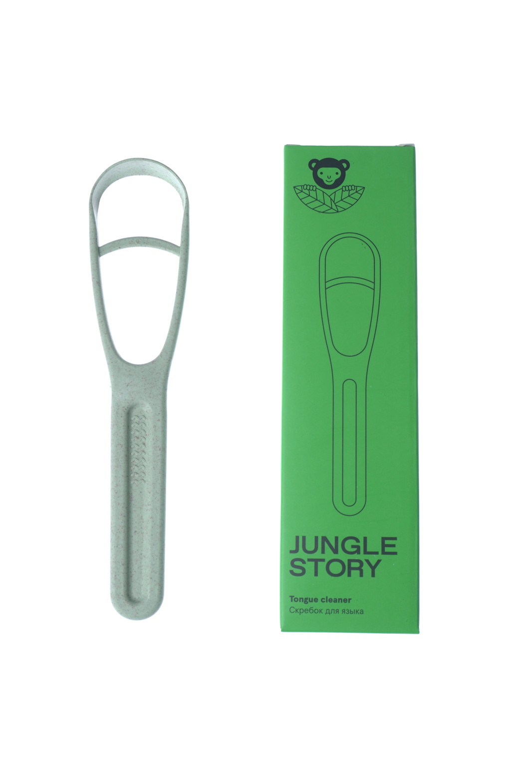 Jungle story Скребок для языка биоразлогаемый зеленый 1 шт