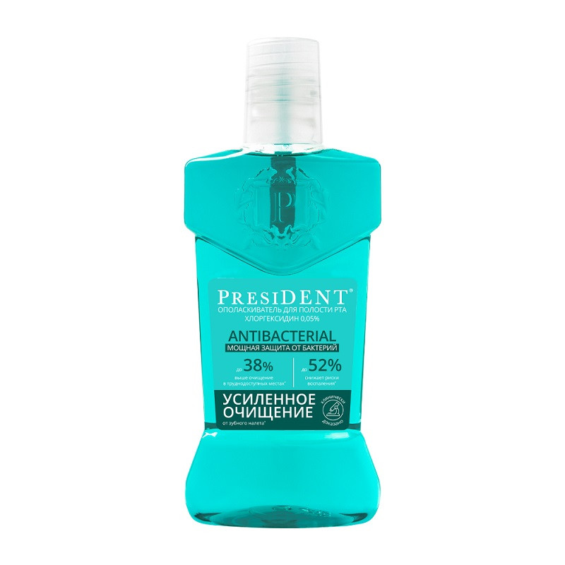 PresiDENT Antibacterial Ополаскиватель для полости рта антибактериальный 400 мл
