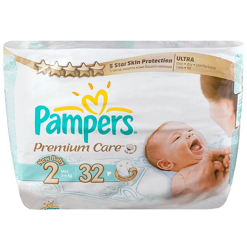 Подгузники Pampers Премиум Мини средняя уп N32