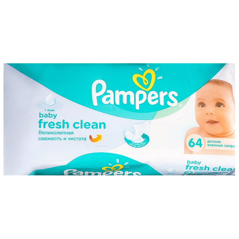 Салфетки для детей Pampers /Сменный блок/ 64шт.