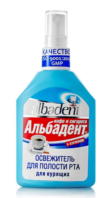 Альбадент Кофе и Сигарета Освежитель для полости рта с азуленом 35 мл