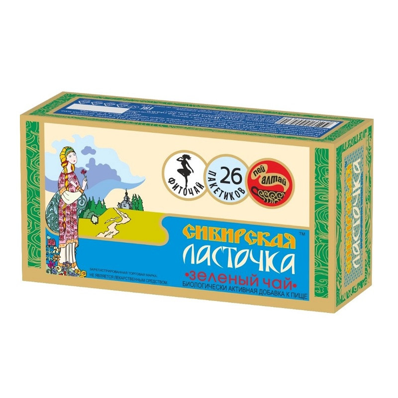 Сибирская Ласточка Чай зеленый фильтр-пакеты 1,5 г 26 шт