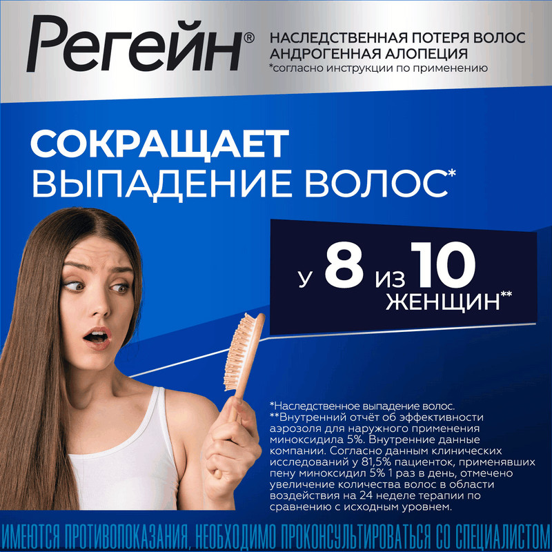 Регейн 5% пена-аэрозоль для наружного применения 60 г