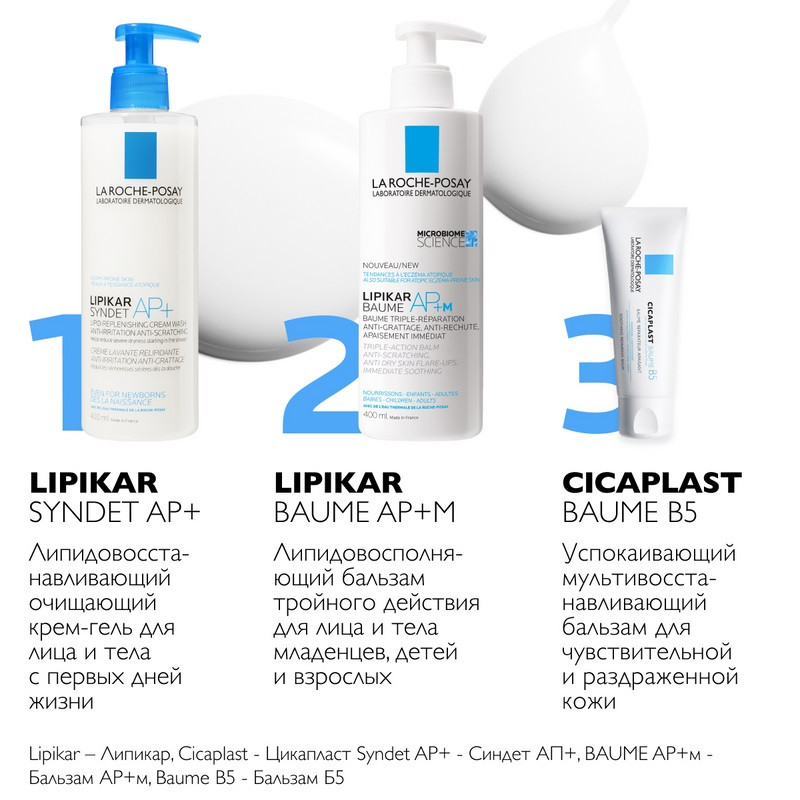 La Roche-Posay Lipikar Syndet AP+ Крем-гель для душа очищающий для сухой кожи детей и взрослых 400 мл