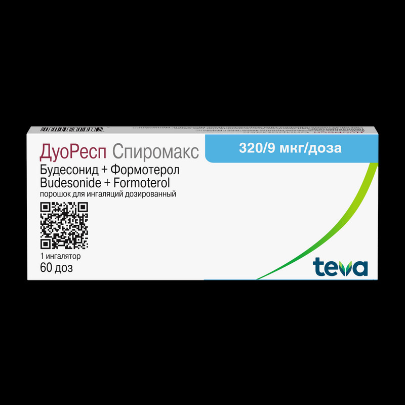 ДуоРесп Спиромакс 320 мкг/доза+9 мкг/доза порошок для ингаляций 60 доз
