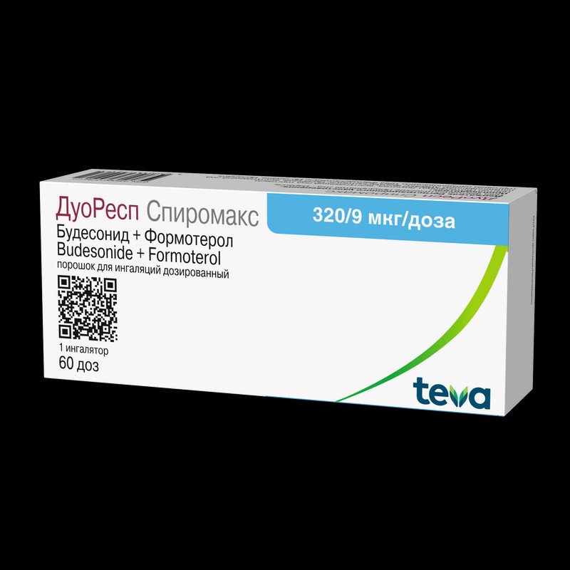 ДуоРесп Спиромакс 320 мкг/доза+9 мкг/доза порошок для ингаляций 60 доз