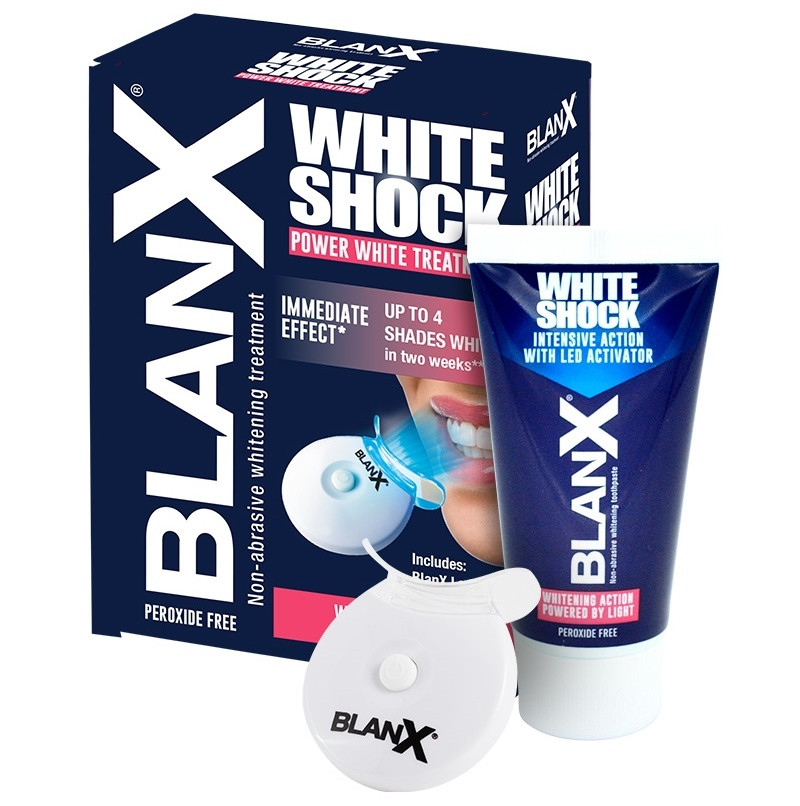 BlanX White Shock Зубная паста отбеливающая с лампой-активатором 50 мл