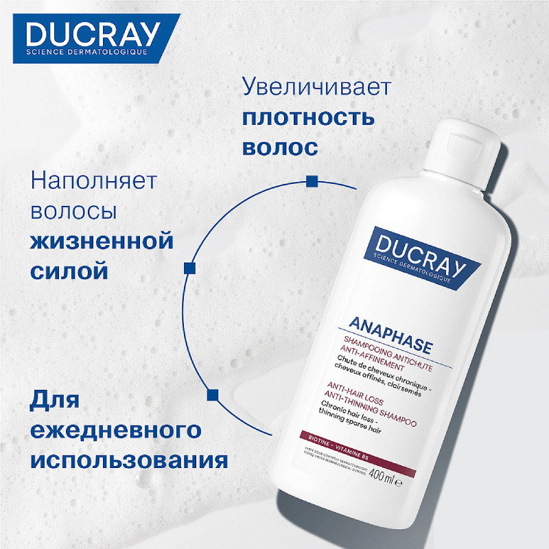 Ducray Anaphase Шампунь против хронического выпадения и истончения волос 400 мл