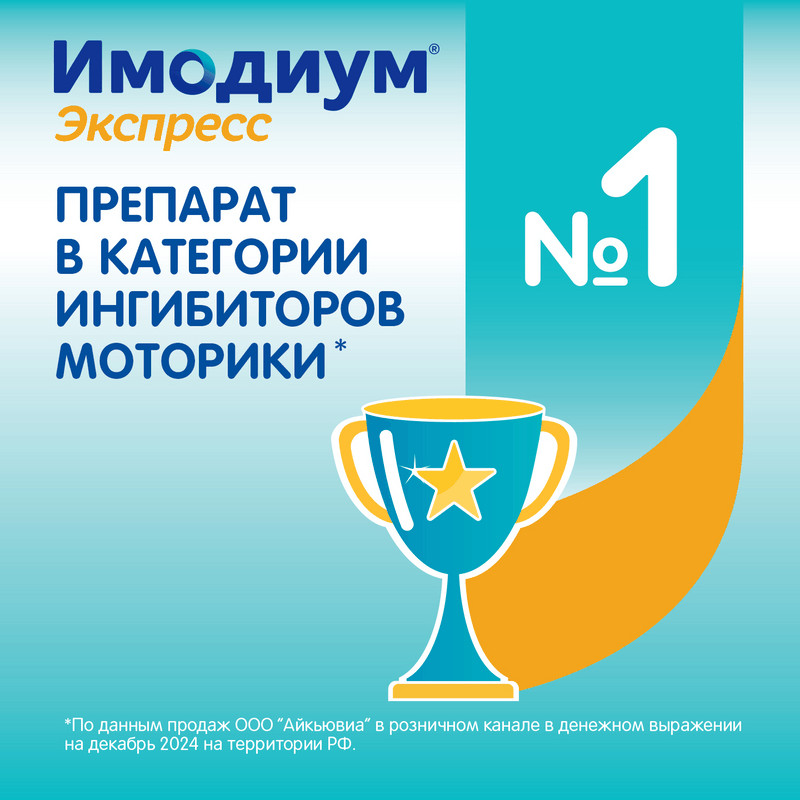 Имодиум Экспресс 2 мг таблетки диспергируемые Мята 20 шт